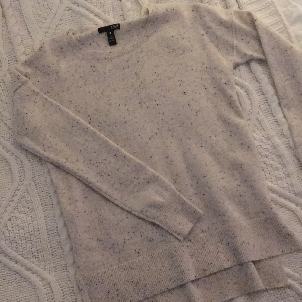 Aqua Dotted Cashmere Sweater